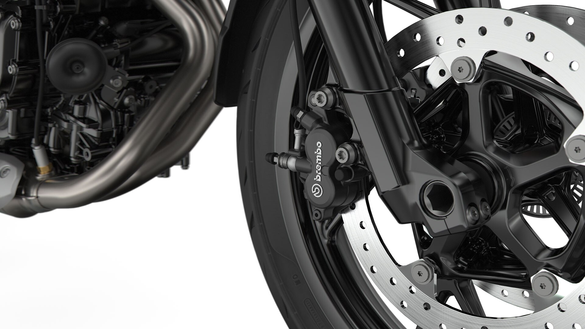 We see the brake system of the F 750 GS.