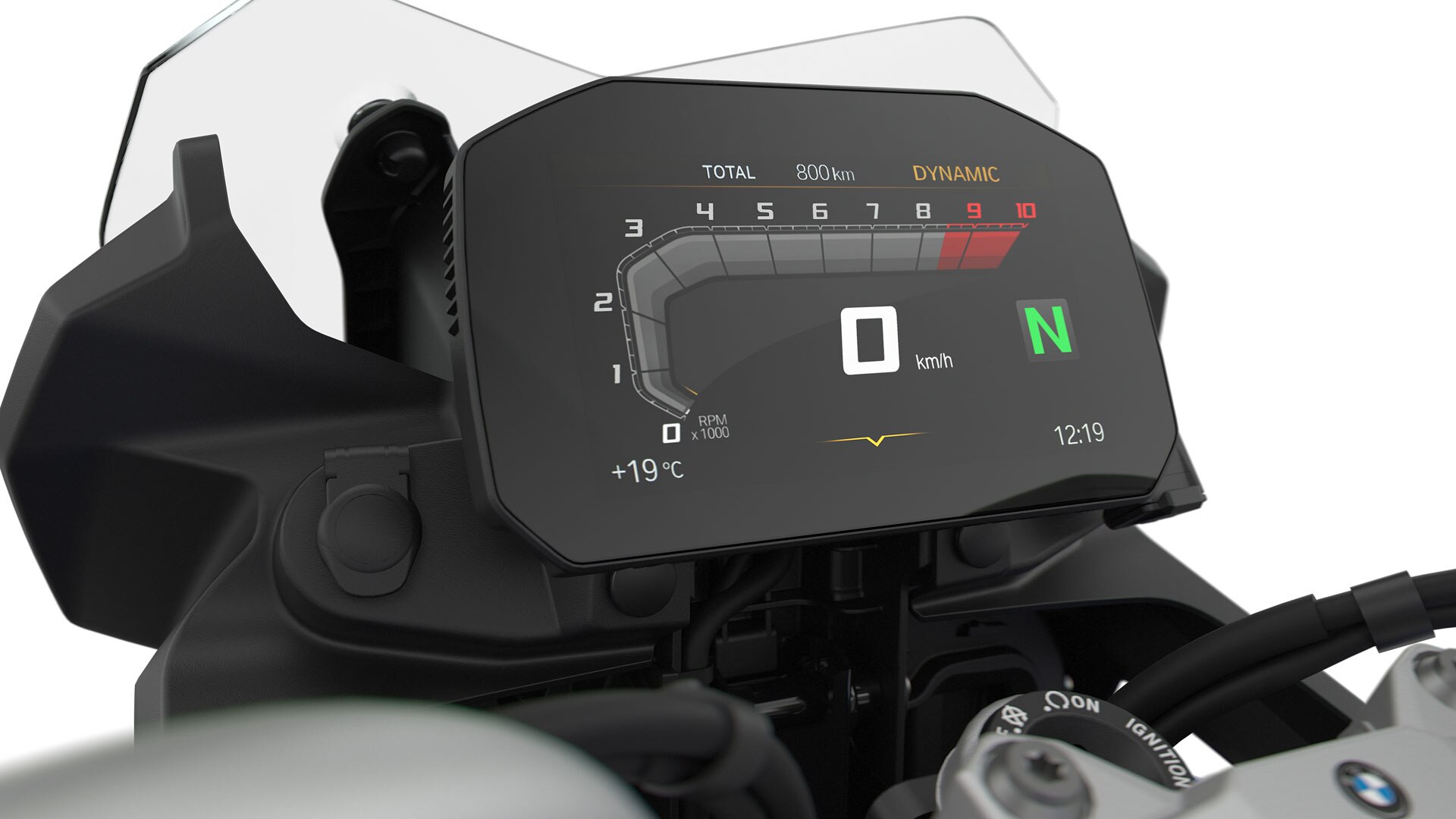 We see the 6.5“ TFT display of the F 750 GS.
