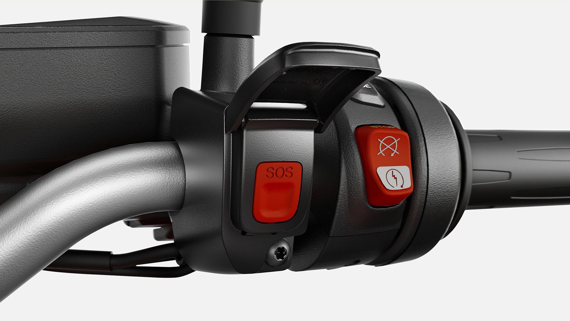We see the ECALL switch of the F 750 GS.