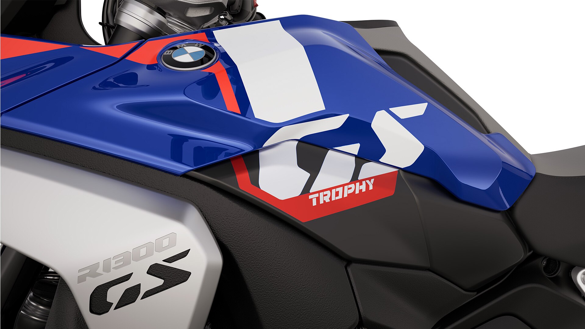 The “GS Trophy” inscription on the R 1300 GS Trophy from BMW Motorrad