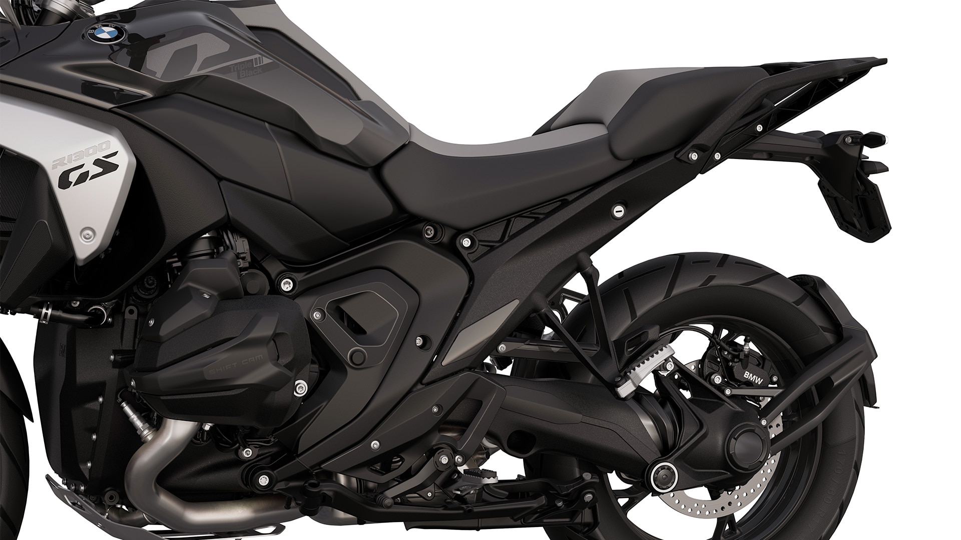 The black frame of the R 1300 GS Triple Black from BMW Motorrad